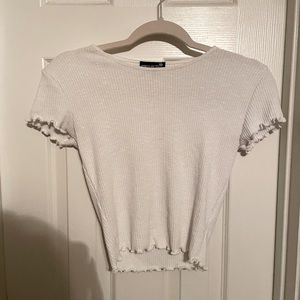 Size M, White Ribbed Top